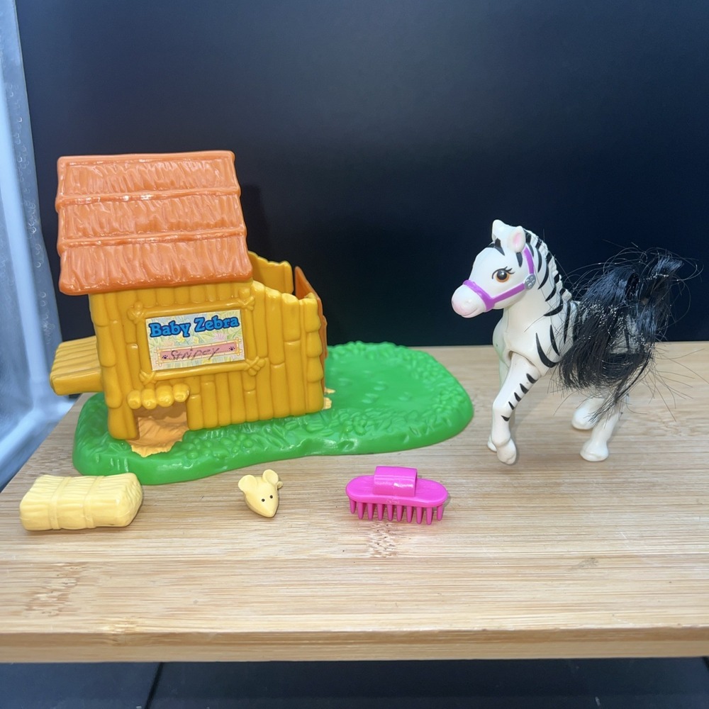 Kenner Littlest Pet Shop Zoo Baby Zebra Mouse House Complete Set Vintage 90s LPS